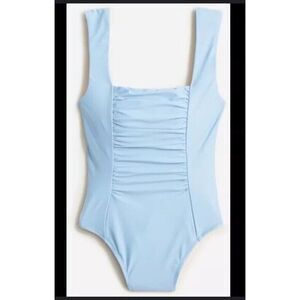 J.‎ Crew Ruched Squareneck One Piece Bathing Suit Swimsuit Blue Size 22 New